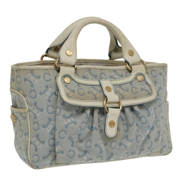 CELINE Paris Macadam Canvas Boogie bag Hand Bag Light Blue Auth 100659 - Picture 1 of 16